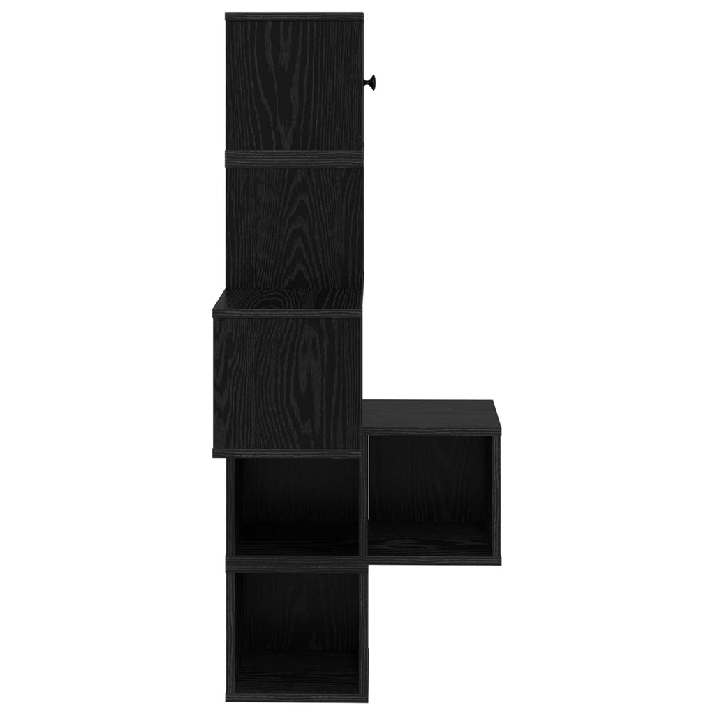 Wand-Eckregal Schwarze Eiche 48 x 48 x 120 cm Holzwerkstoff