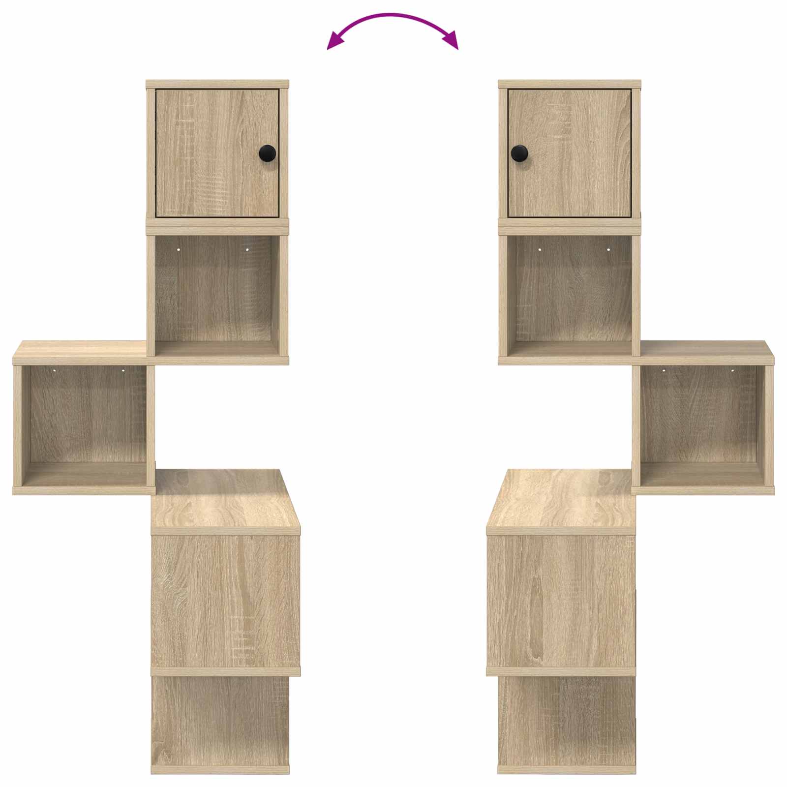 Wand-Eckregal Sonoma-Eiche 48 x 48 x 120 cm Holzwerkstoff
