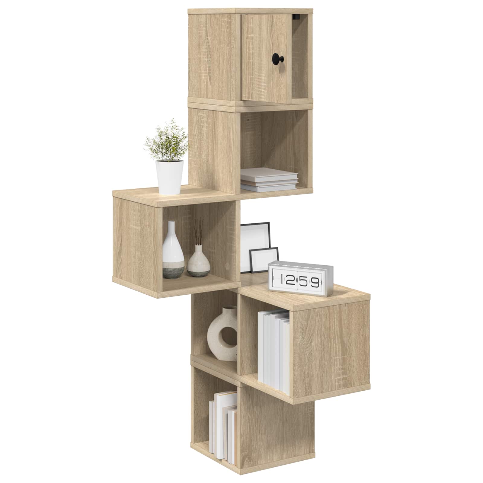 Wand-Eckregal Sonoma-Eiche 48 x 48 x 120 cm Holzwerkstoff