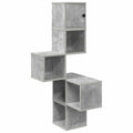 Wand-Eckregal Betongrau 48 x 48 x 120 cm Holzwerkstoff
