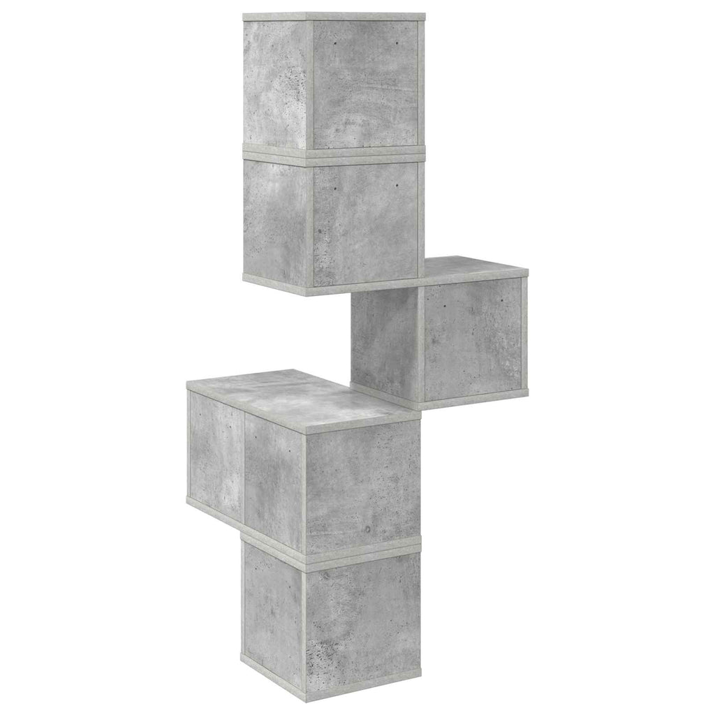 Wand-Eckregal Betongrau 48 x 48 x 120 cm Holzwerkstoff