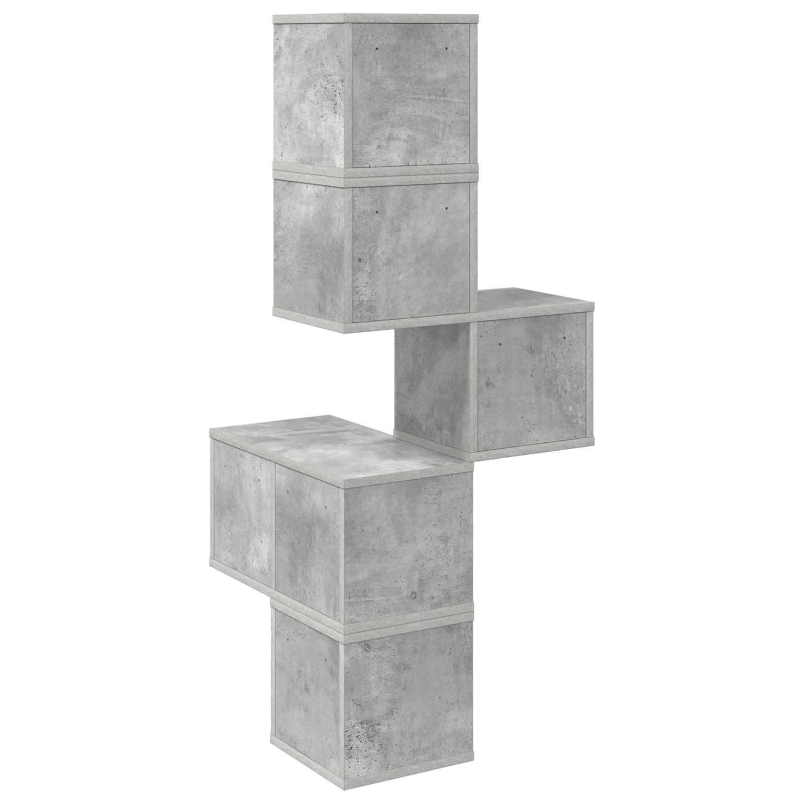 Wand-Eckregal Betongrau 48 x 48 x 120 cm Holzwerkstoff