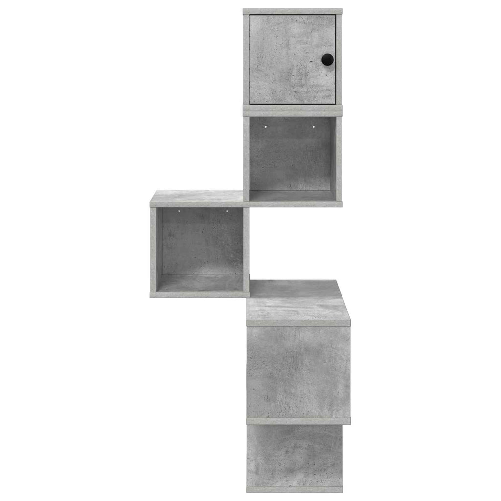 Wand-Eckregal Betongrau 48 x 48 x 120 cm Holzwerkstoff