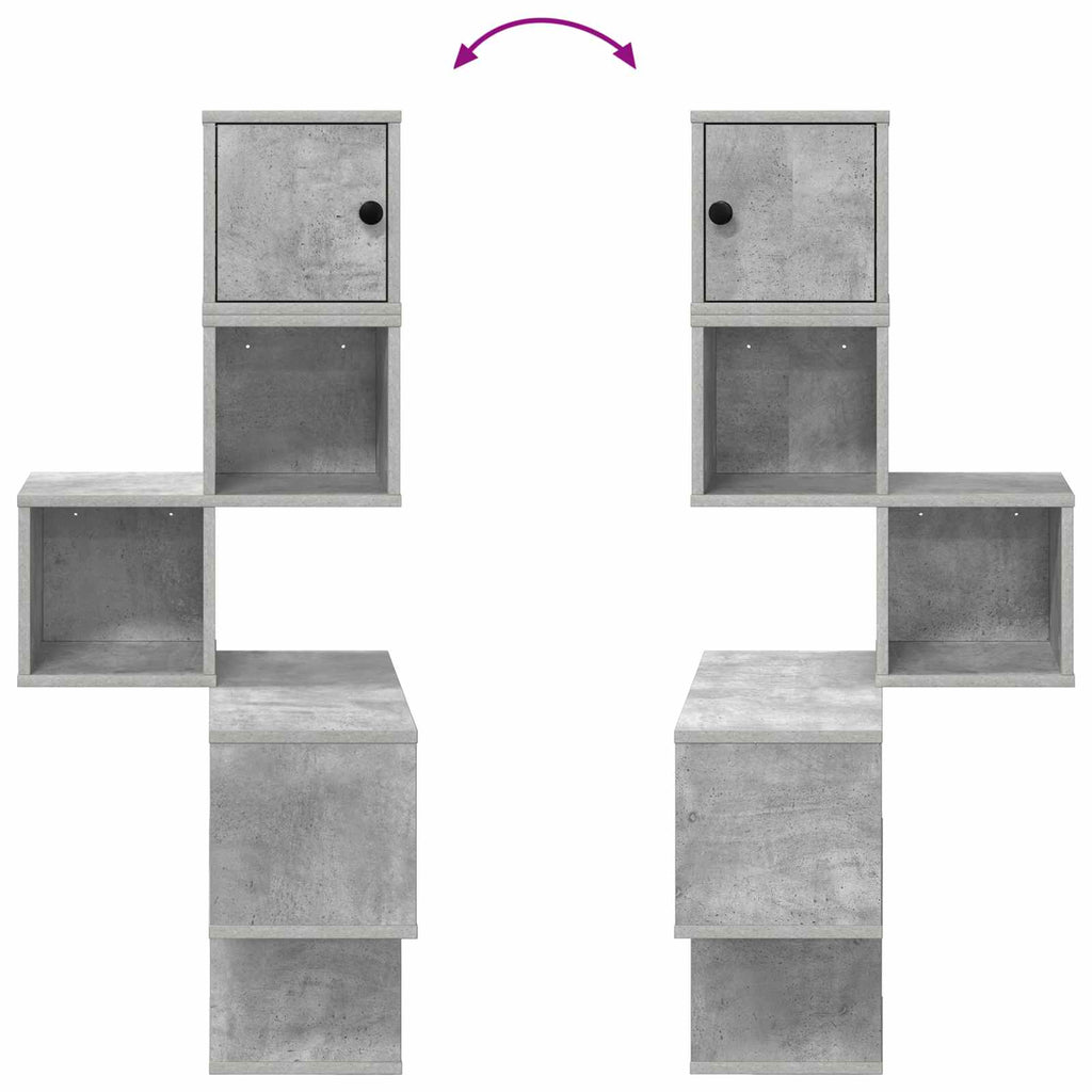 Wand-Eckregal Betongrau 48 x 48 x 120 cm Holzwerkstoff