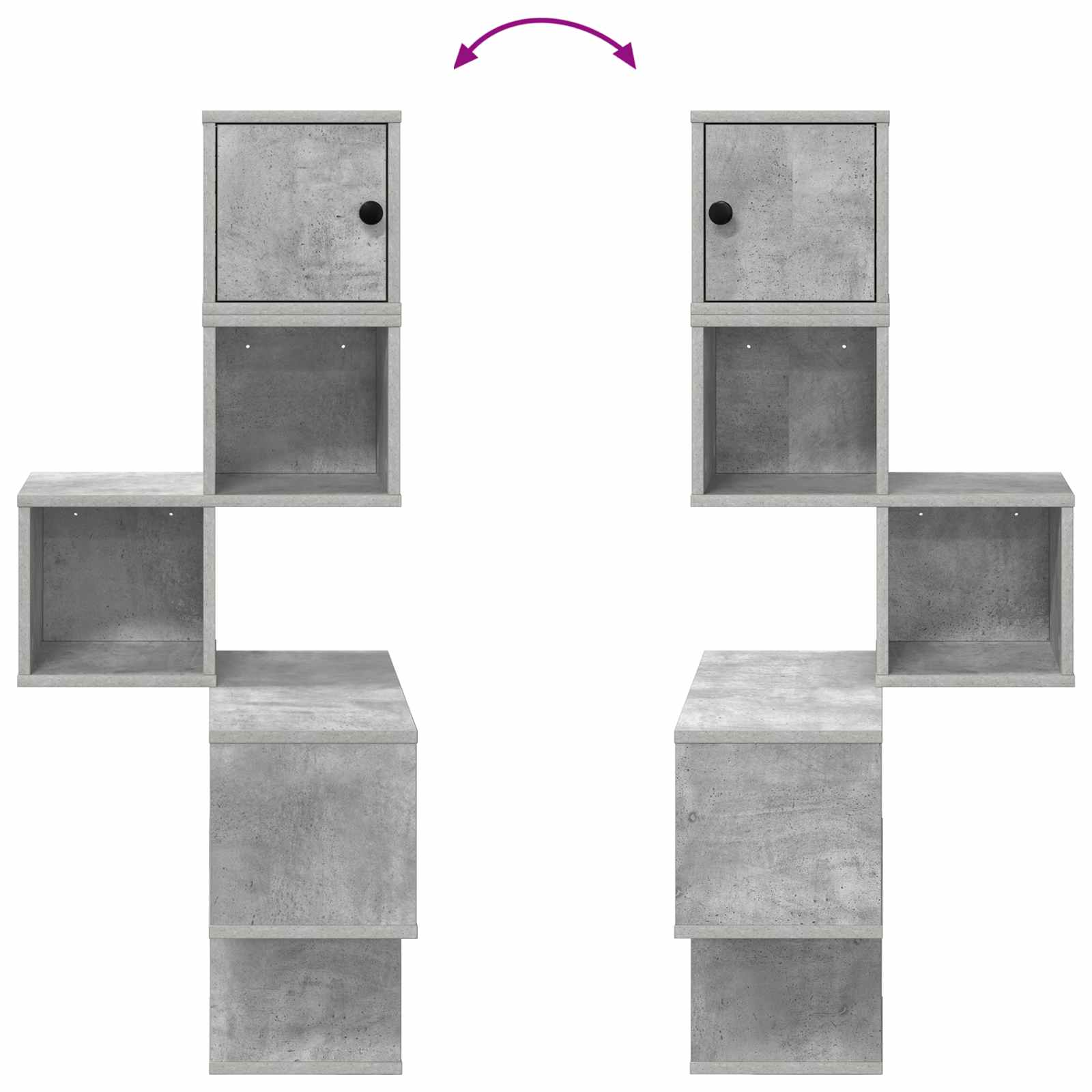 Wand-Eckregal Betongrau 48 x 48 x 120 cm Holzwerkstoff
