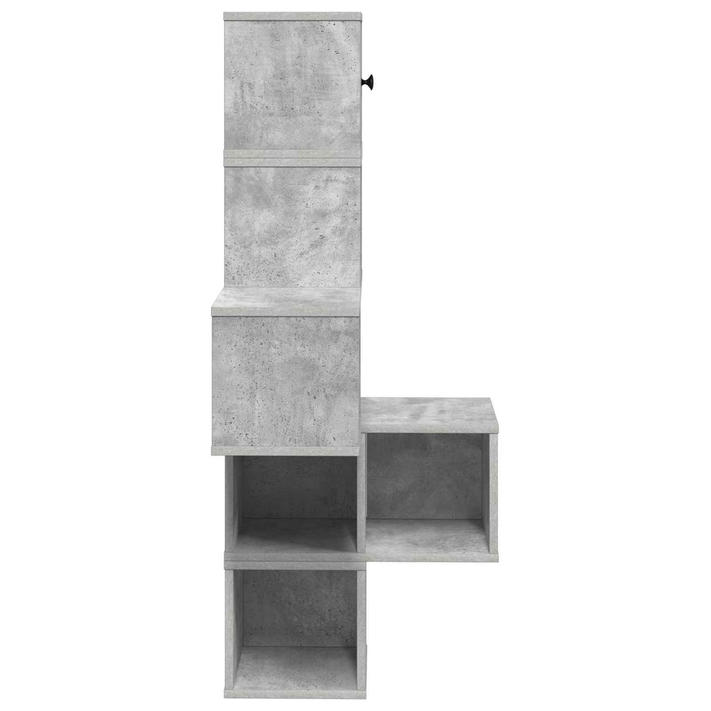 Wand-Eckregal Betongrau 48 x 48 x 120 cm Holzwerkstoff