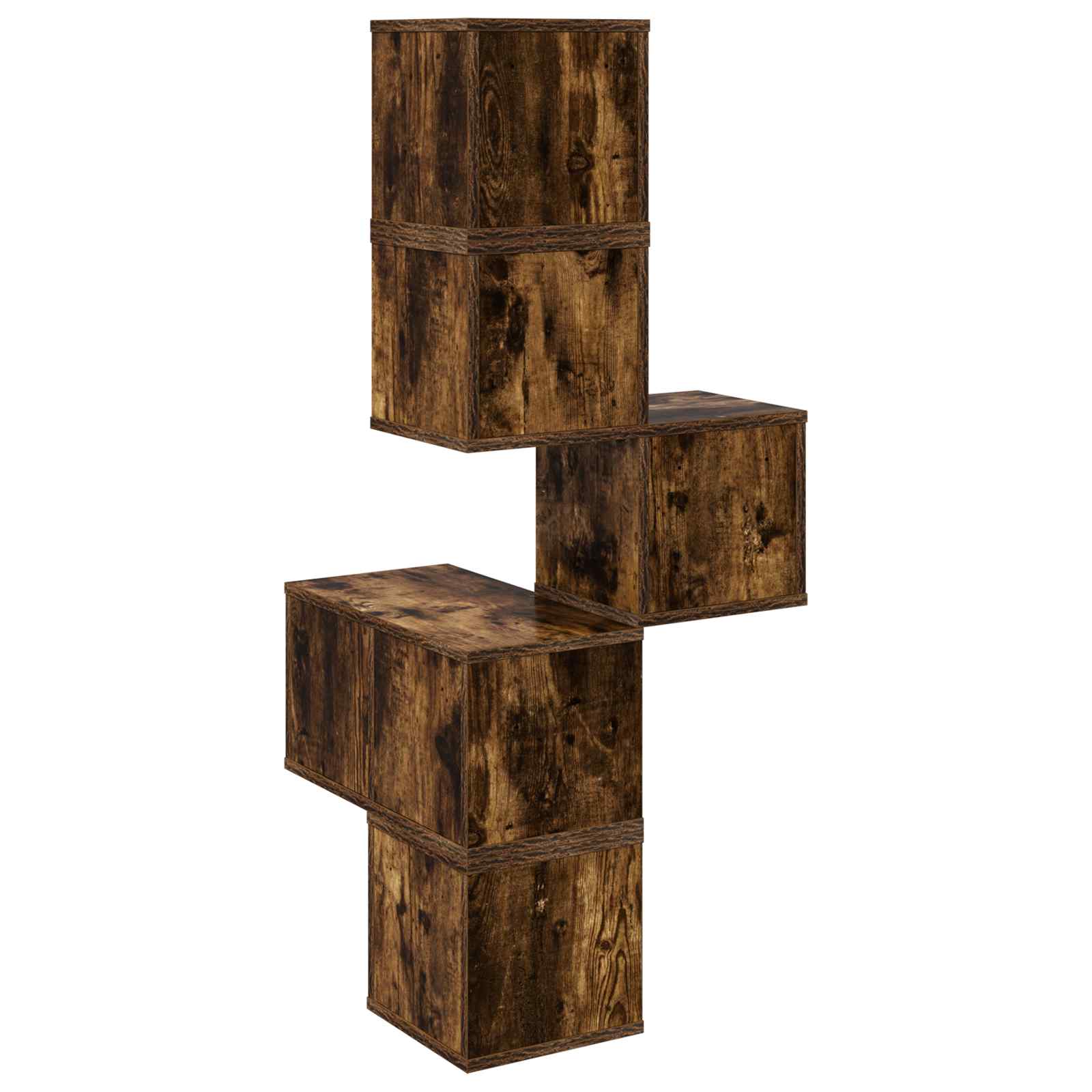Wand-Eckregal Raucheiche 48 x 48 x 120 cm Holzwerkstoff