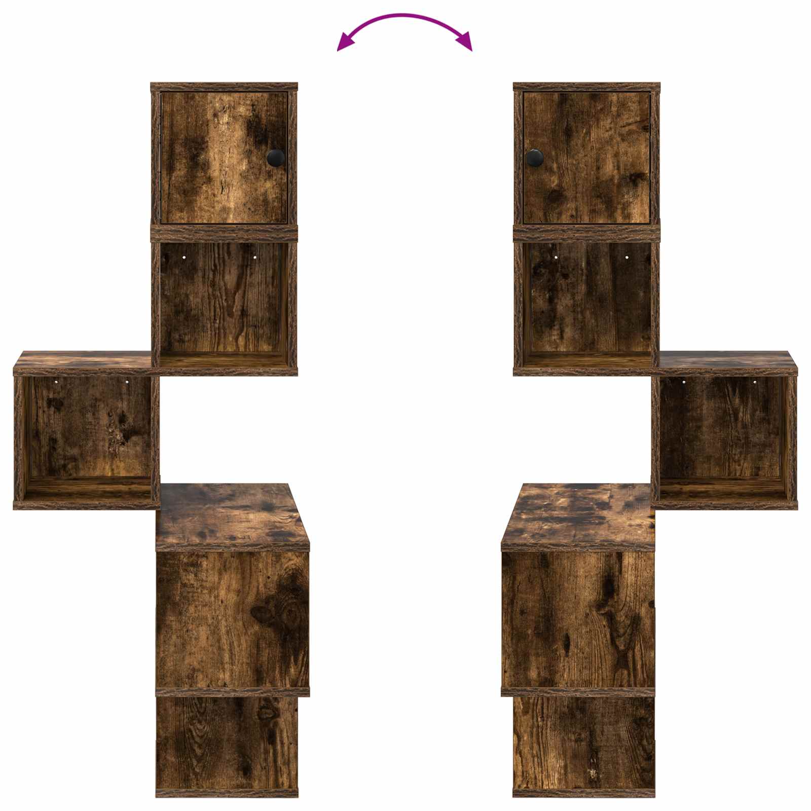 Wand-Eckregal Raucheiche 48 x 48 x 120 cm Holzwerkstoff