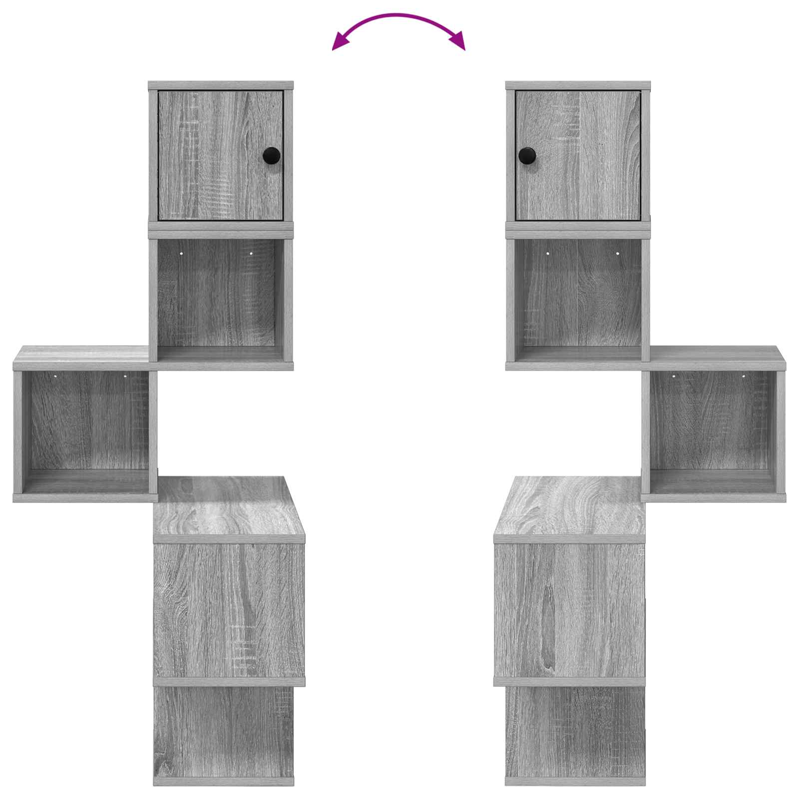 Wand-Eckregal Sonoma-Grau 48 x 48 x 120 cm Holzwerkstoff