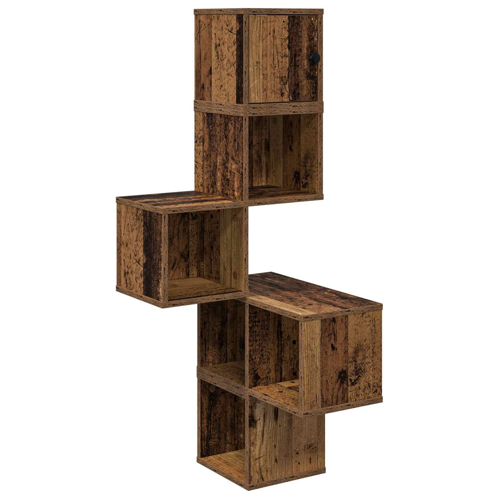 Wand-Eckregal Altholz 48 x 48 x 120 cm Holzwerkstoff