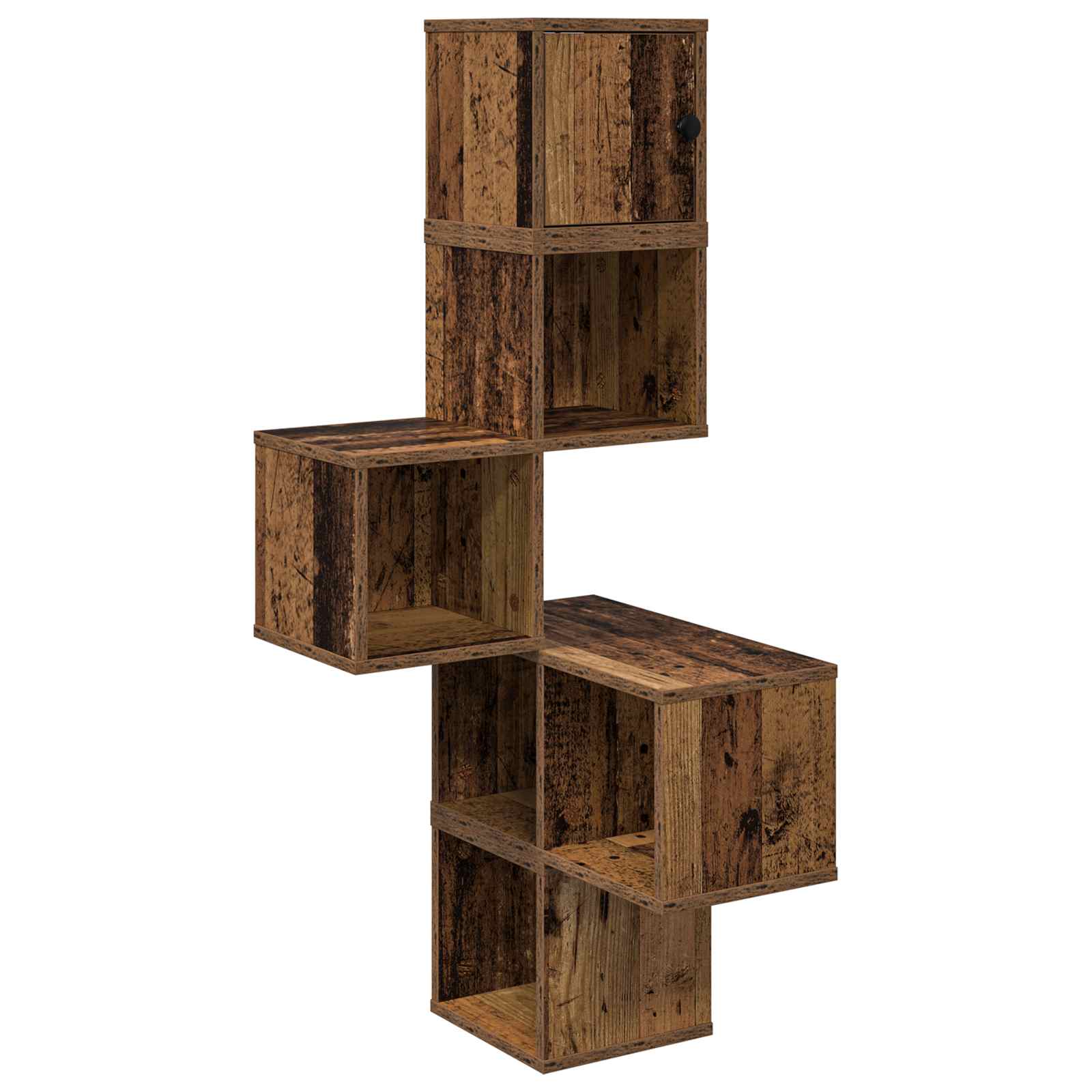 Wand-Eckregal Altholz 48 x 48 x 120 cm Holzwerkstoff