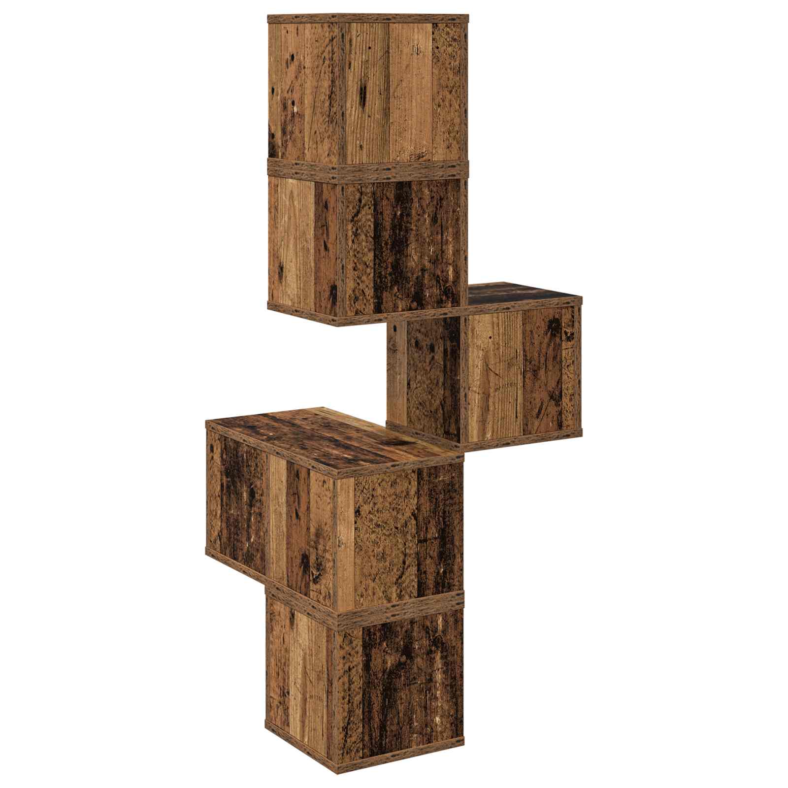Wand-Eckregal Altholz 48 x 48 x 120 cm Holzwerkstoff