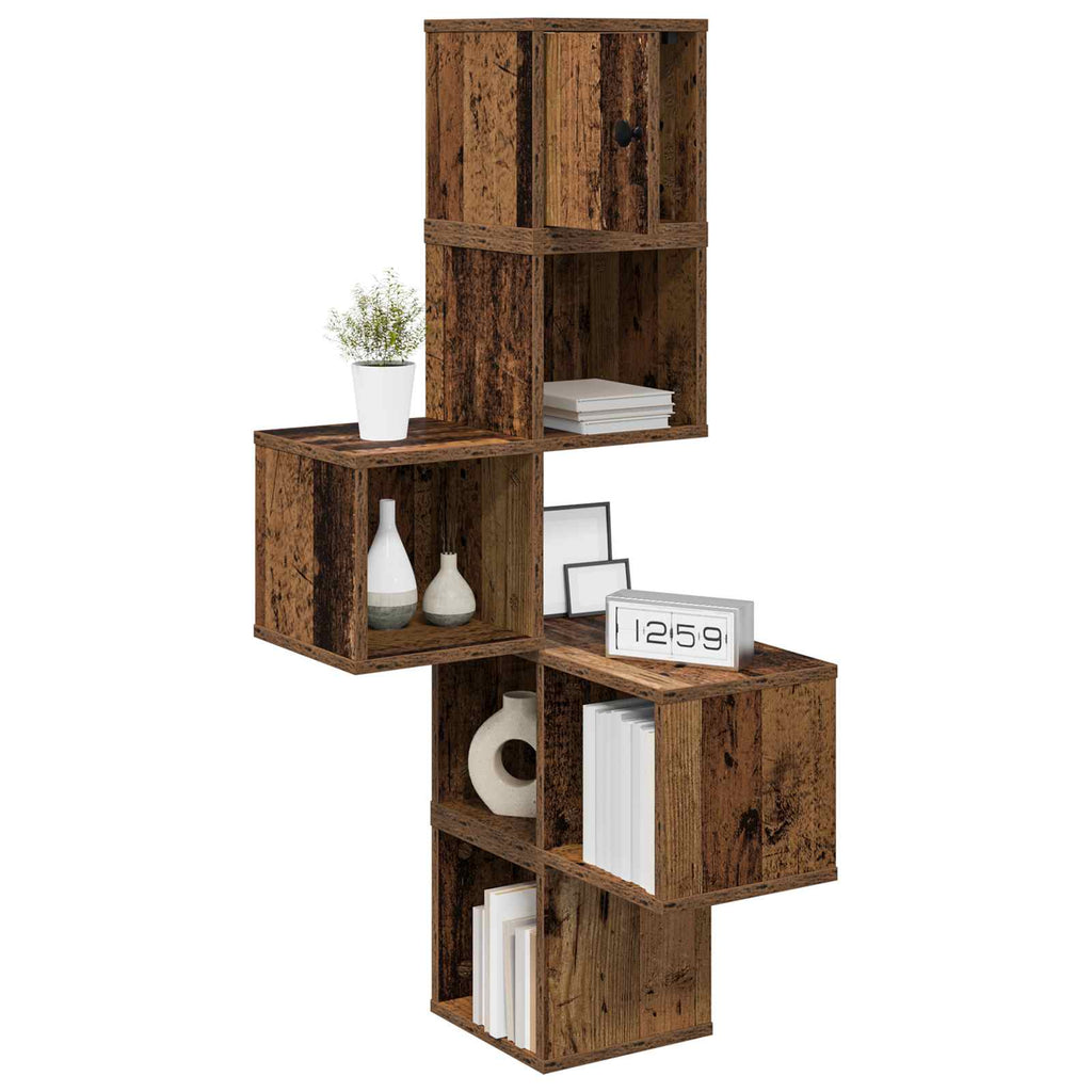 Wand-Eckregal Altholz 48 x 48 x 120 cm Holzwerkstoff
