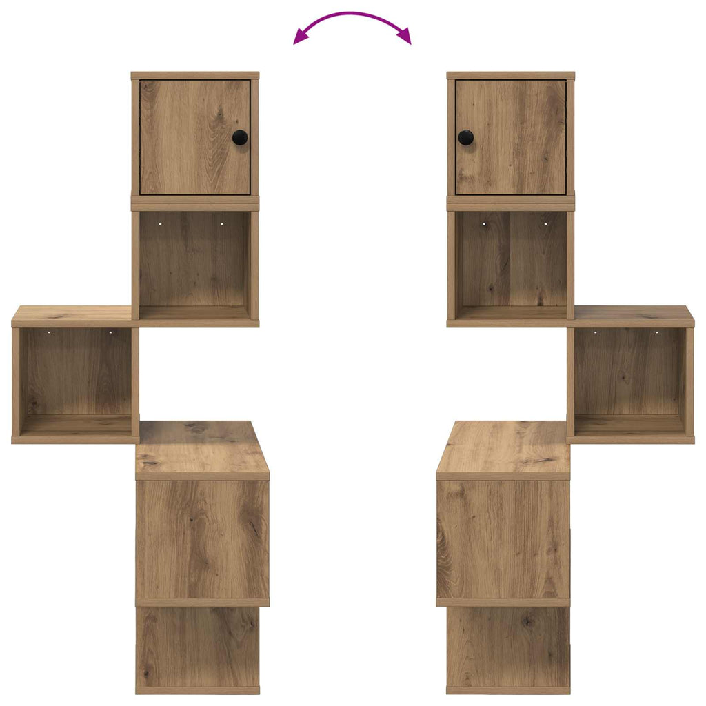 Wand-Eckregal Artisan-Eiche 48 x 48 x 120 cm Holzwerkstoff