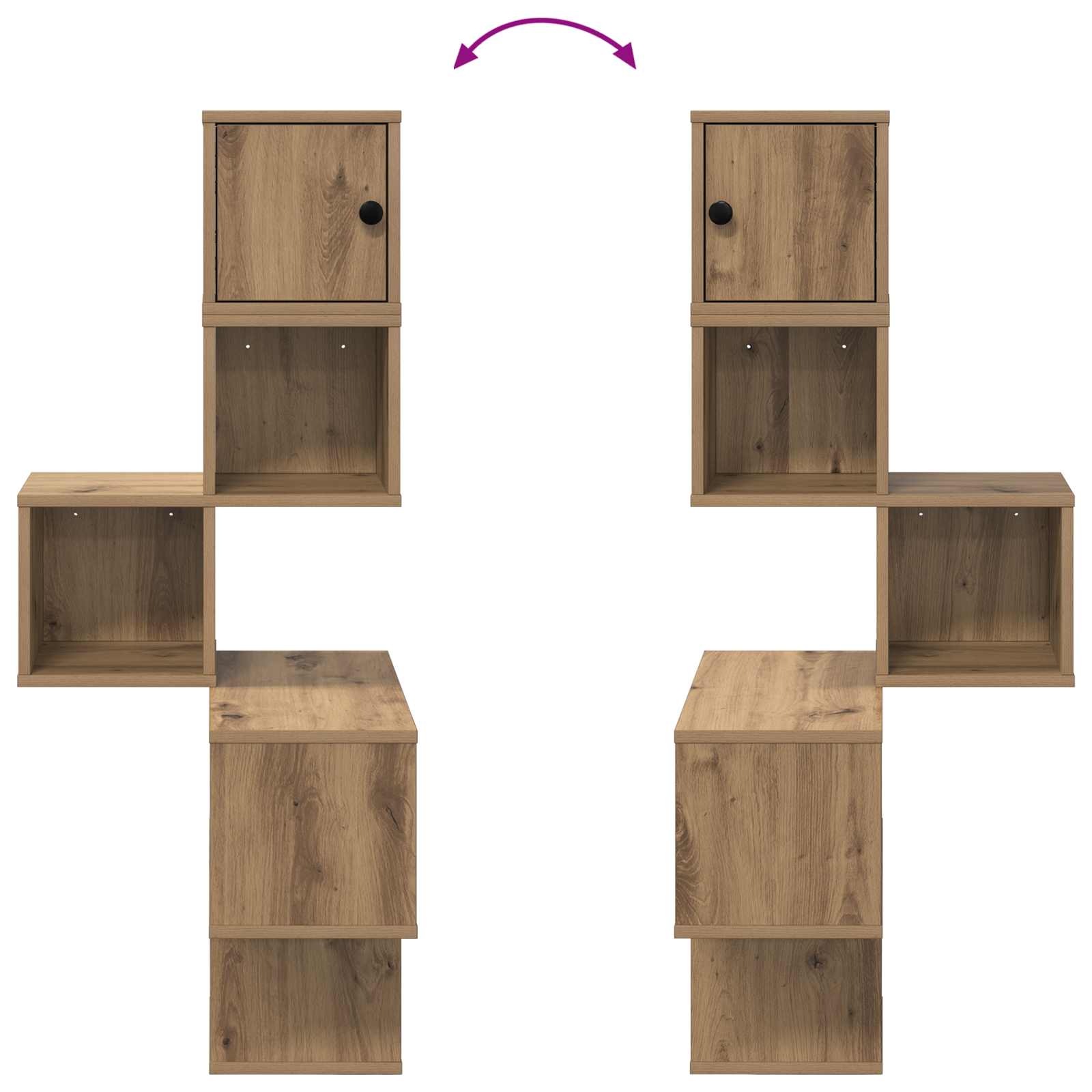 Wand-Eckregal Artisan-Eiche 48 x 48 x 120 cm Holzwerkstoff
