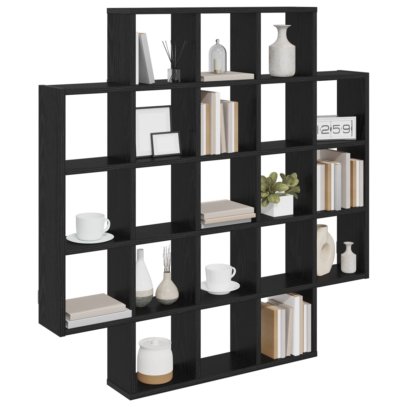 Wandregal Schwarze Eiche 100 x 13 x 100 cm Holzwerkstoff