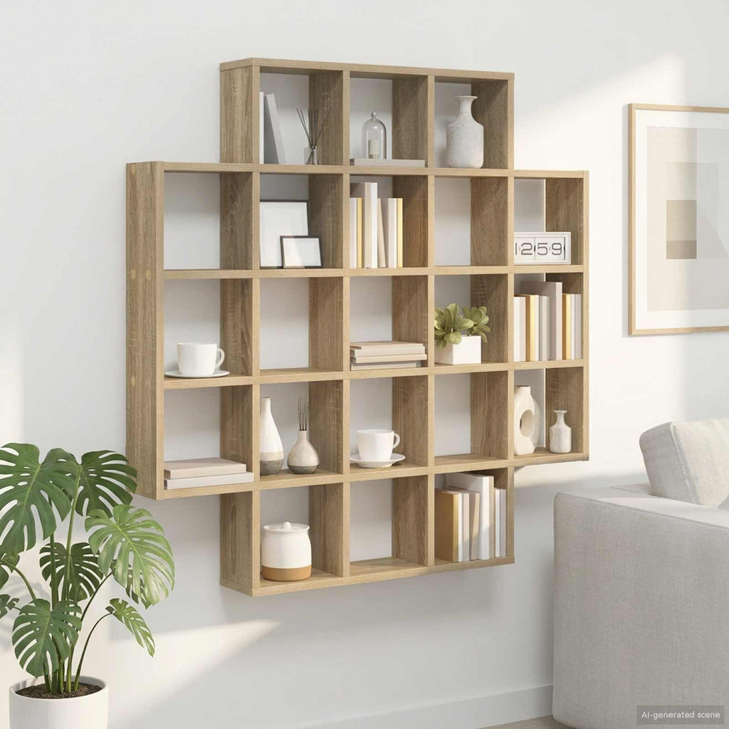 Wandregal Sonoma-Eiche 100 x 13 x 100 cm Holzwerkstoff