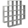 Wandregal Betongrau 100 x 13 x 100 cm Holzwerkstoff