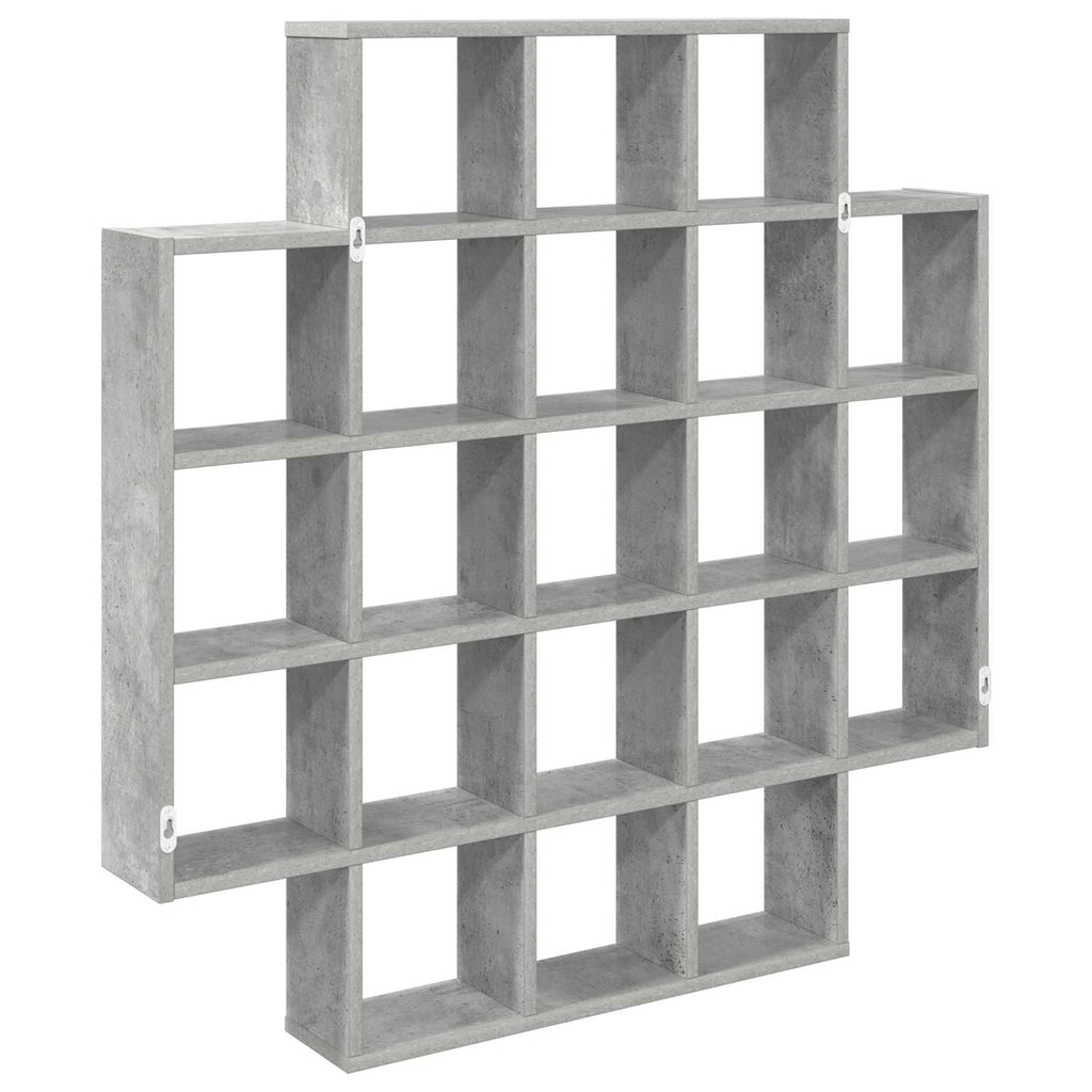 Wandregal Betongrau 100 x 13 x 100 cm Holzwerkstoff