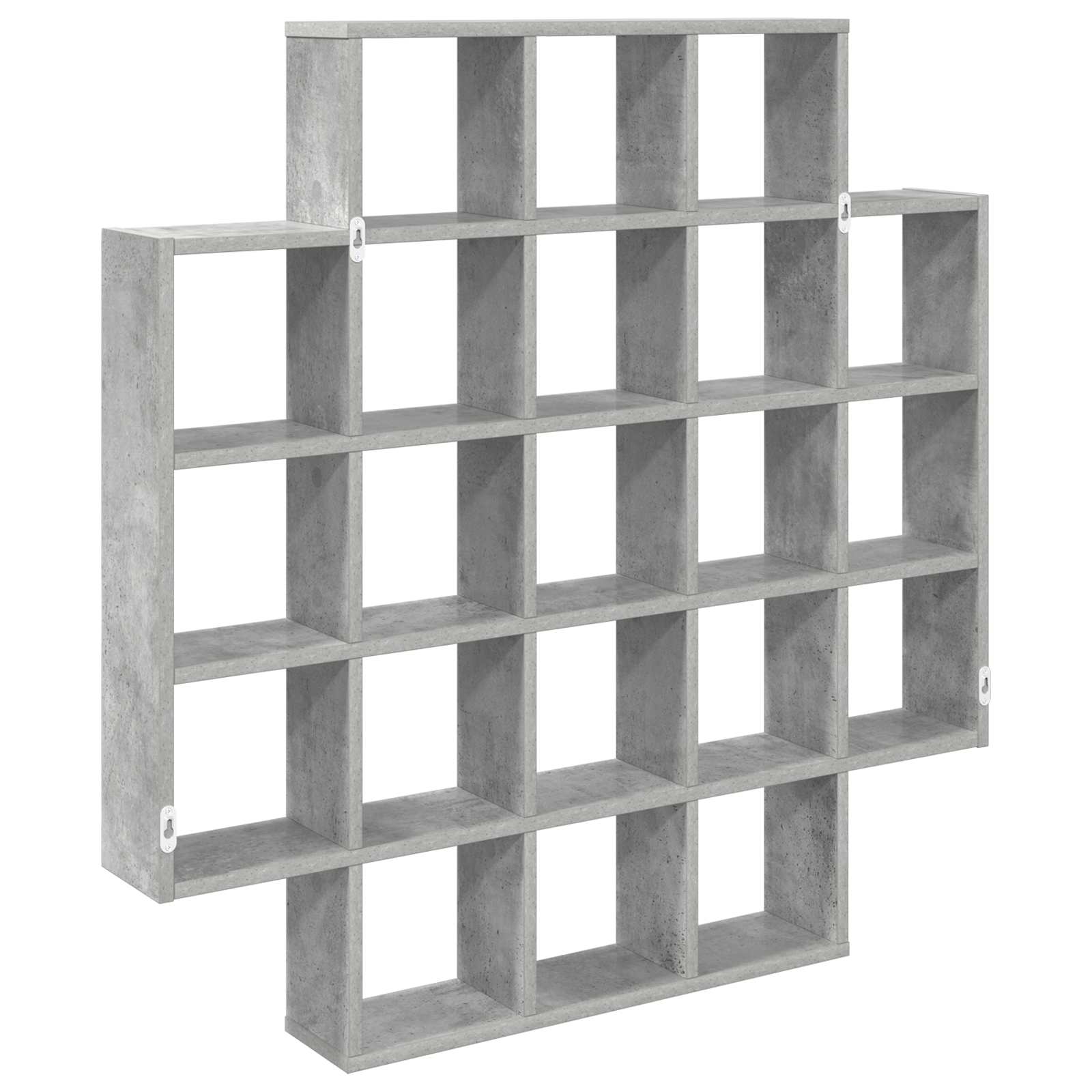 Wandregal Betongrau 100 x 13 x 100 cm Holzwerkstoff