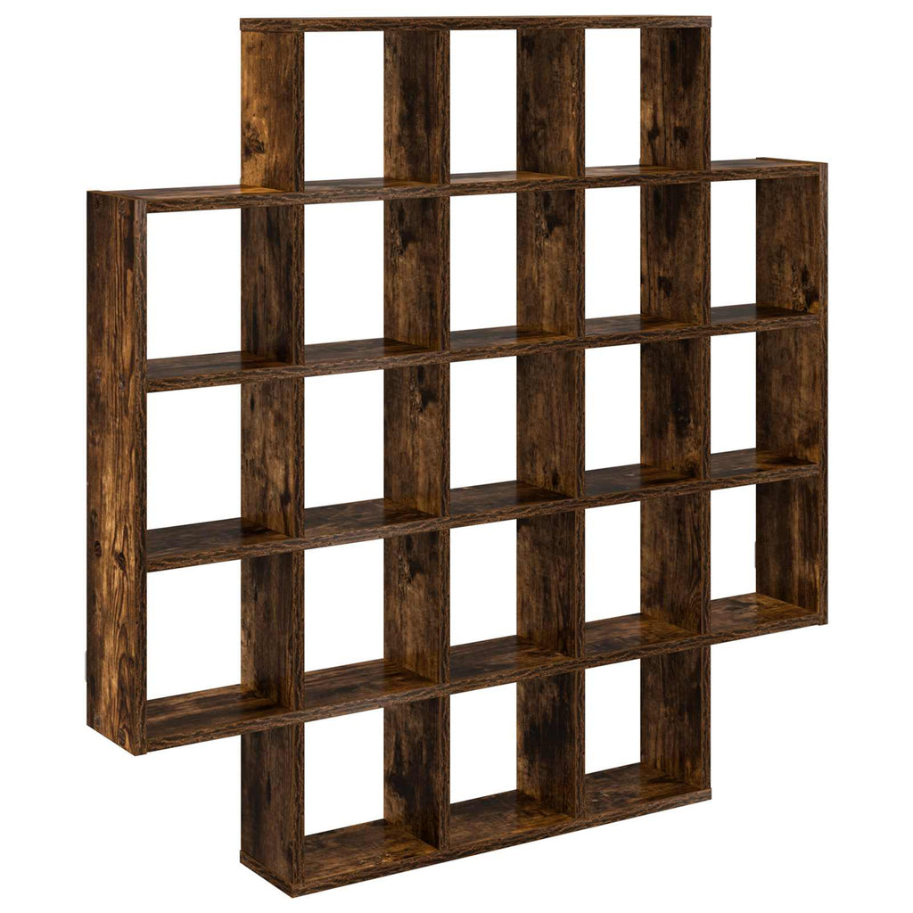 Wandregal Raucheiche 100 x 13 x 100 cm Holzwerkstoff