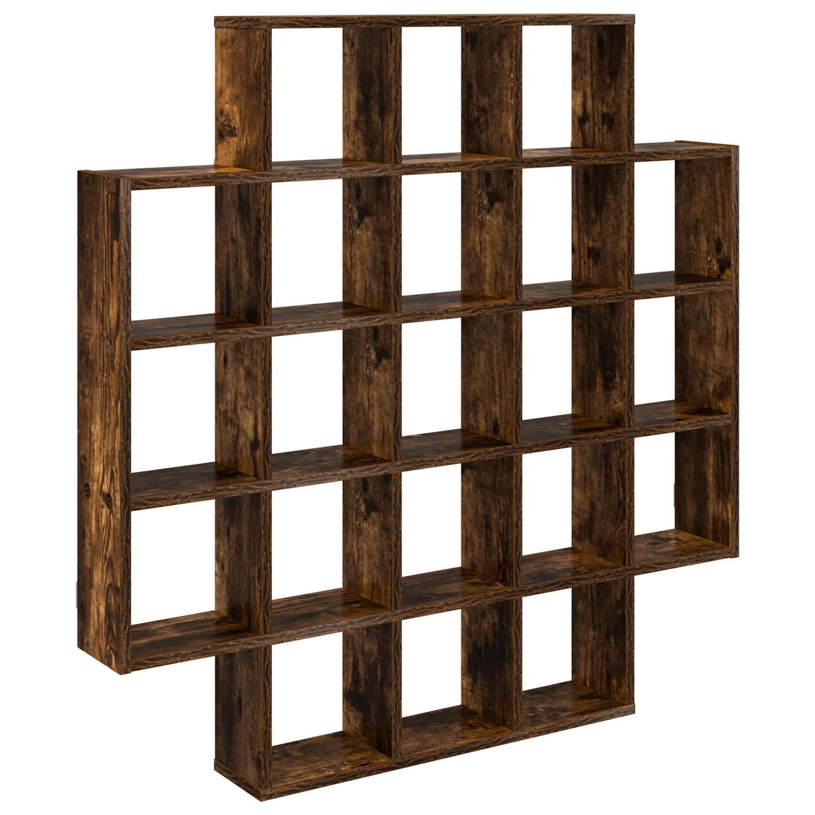 Wandregal Raucheiche 100 x 13 x 100 cm Holzwerkstoff