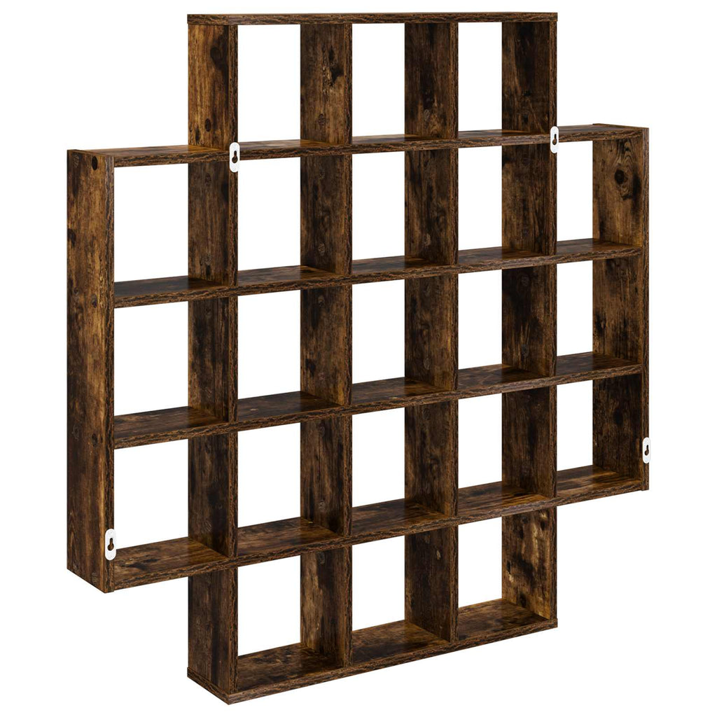 Wandregal Raucheiche 100 x 13 x 100 cm Holzwerkstoff