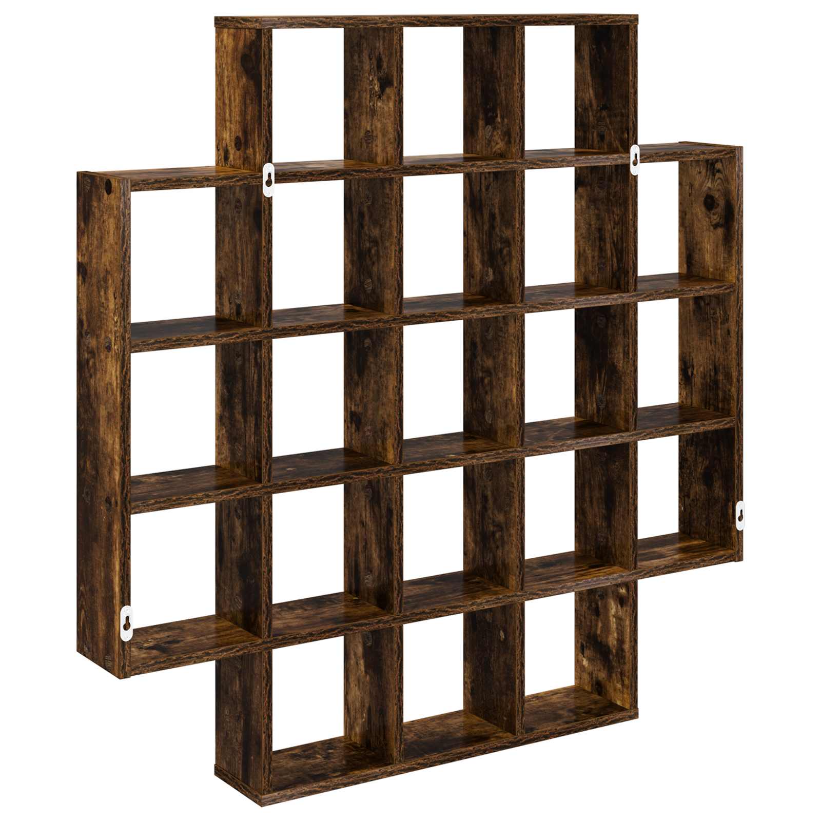 Wandregal Raucheiche 100 x 13 x 100 cm Holzwerkstoff