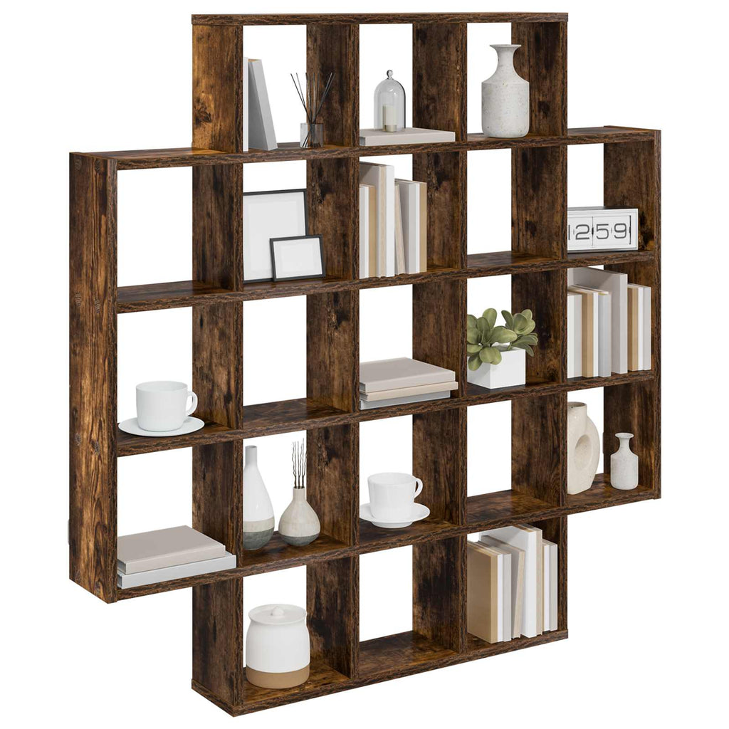 Wandregal Raucheiche 100 x 13 x 100 cm Holzwerkstoff
