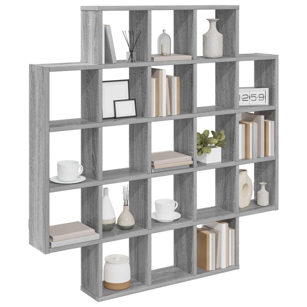 Wandregal Sonoma-Grau 100 x 13 x 100 cm Holzwerkstoff