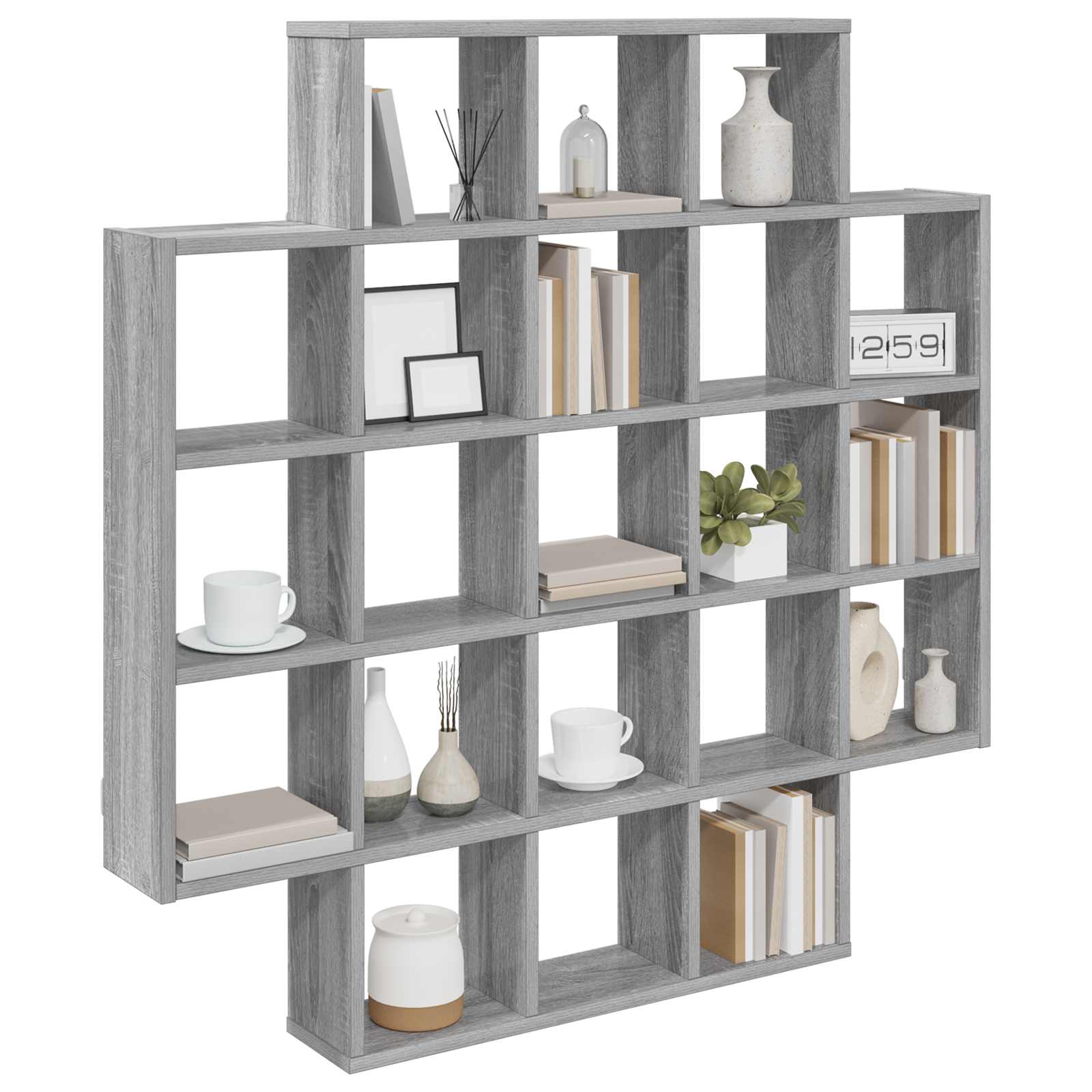 Wandregal Sonoma-Grau 100 x 13 x 100 cm Holzwerkstoff