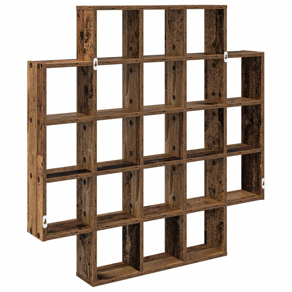 Wandregal Altholz 100 x 13 x 100 cm Holzwerkstoff