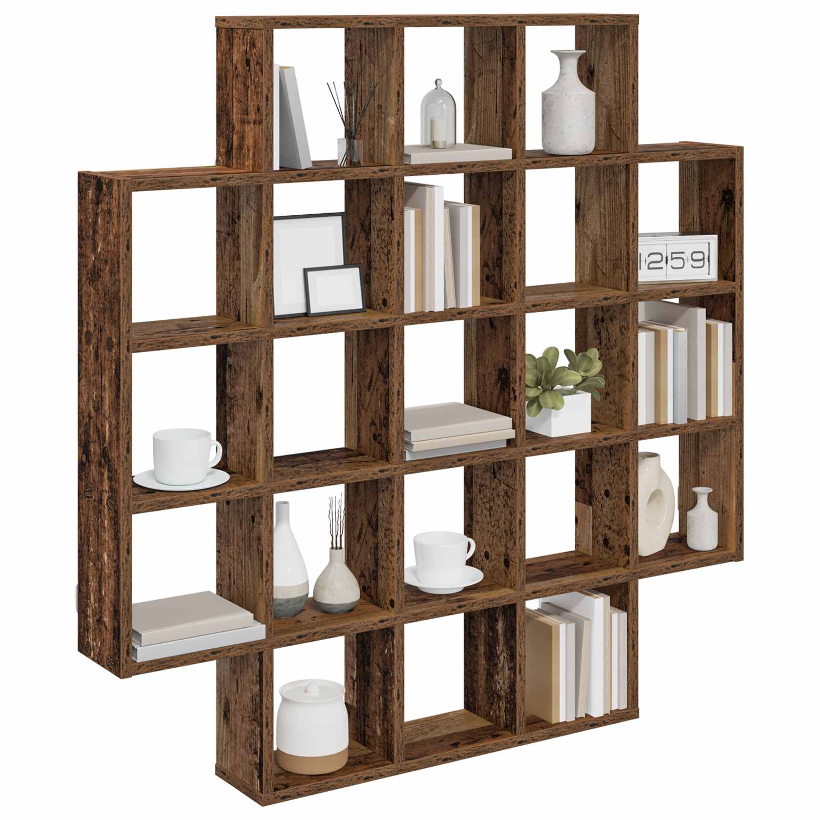 Wandregal Altholz 100 x 13 x 100 cm Holzwerkstoff
