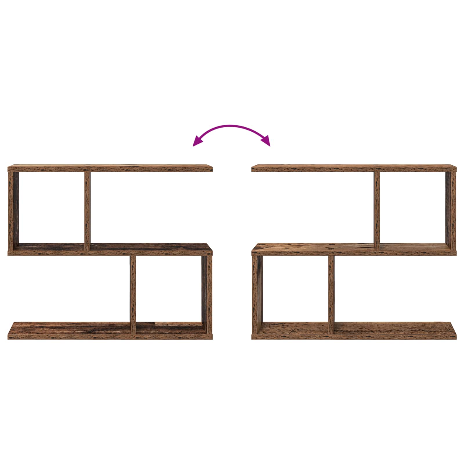 Wandregal Altholz 60 x 12 x 50,5 cm Holzwerkstoff