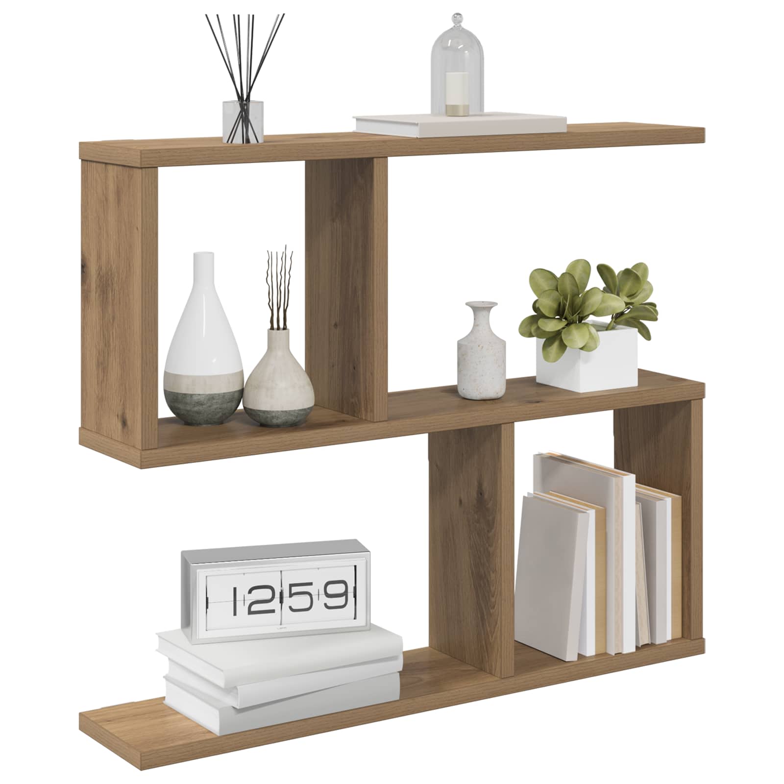 Wandregal Artisan-Eiche 60 x 12 x 50,5 cm Holzwerkstoff
