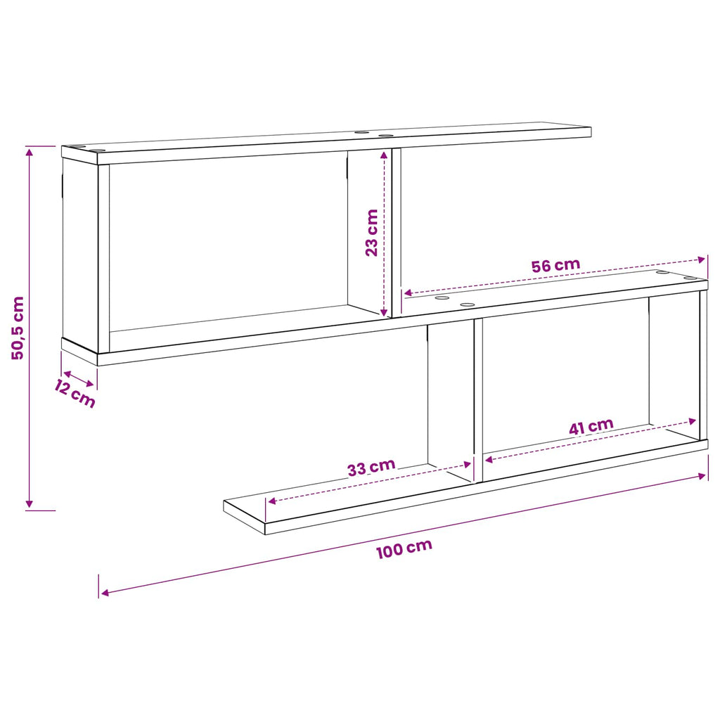 Wandregal Sonoma-Eiche 100 x 12 x 50,5 cm Holzwerkstoff