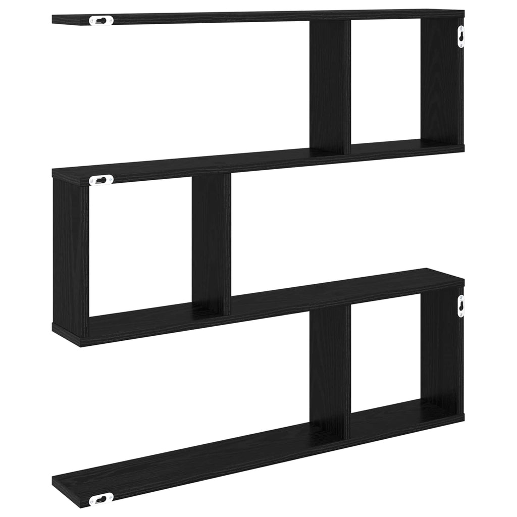 Wandregal Schwarze Eiche 80 x 12 x 79,5 cm Holzwerkstoff