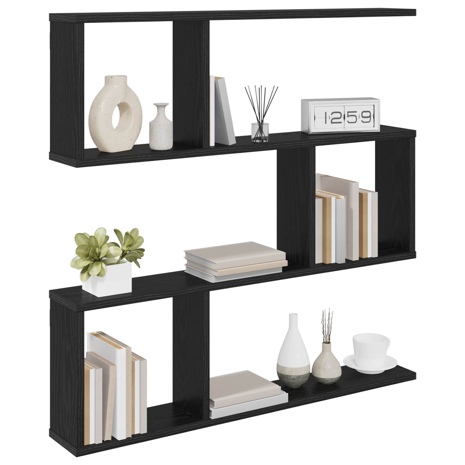 Wandregal Schwarze Eiche 80 x 12 x 79,5 cm Holzwerkstoff