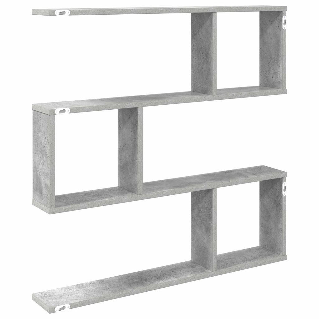 Wandregal Betongrau 80 x 12 x 79,5 cm Holzwerkstoff