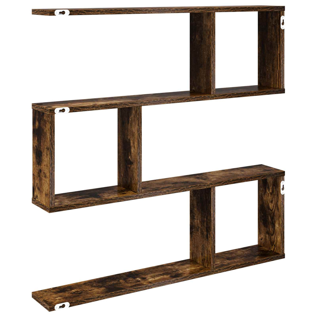 Wandregal Raucheiche 80 x 12 x 79,5 cm Holzwerkstoff