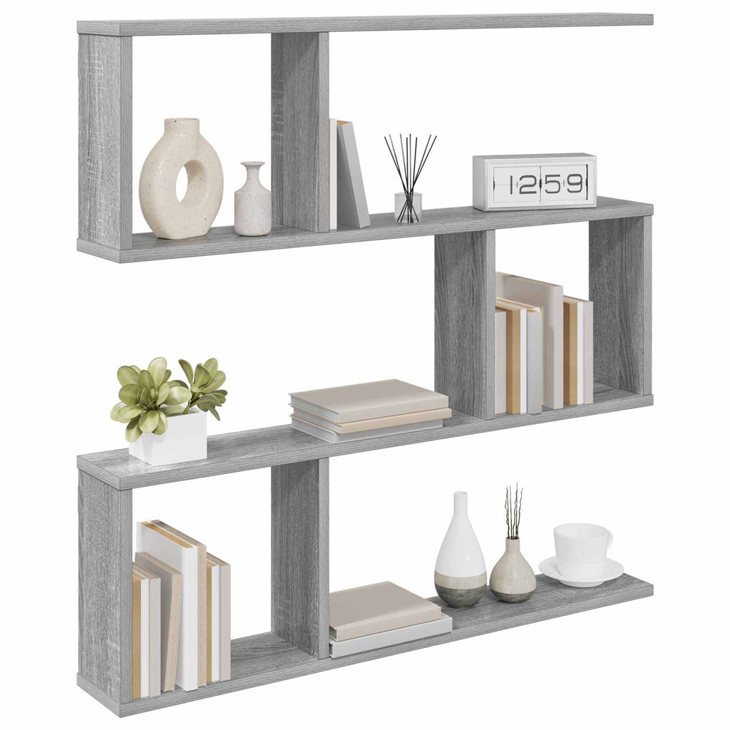 Wandregal Sonoma-Grau 80 x 12 x 79,5 cm Holzwerkstoff