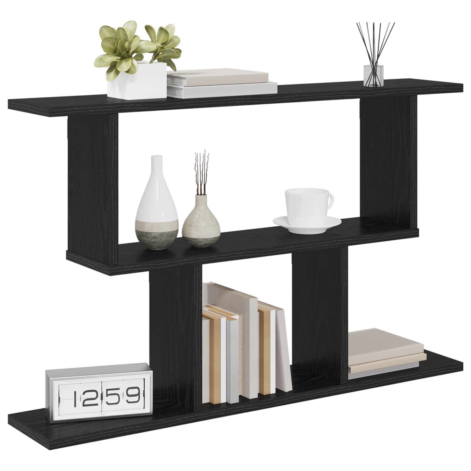 Wandregal Schwarze Eiche 80 x 15 x 50,5 cm Holzwerkstoff