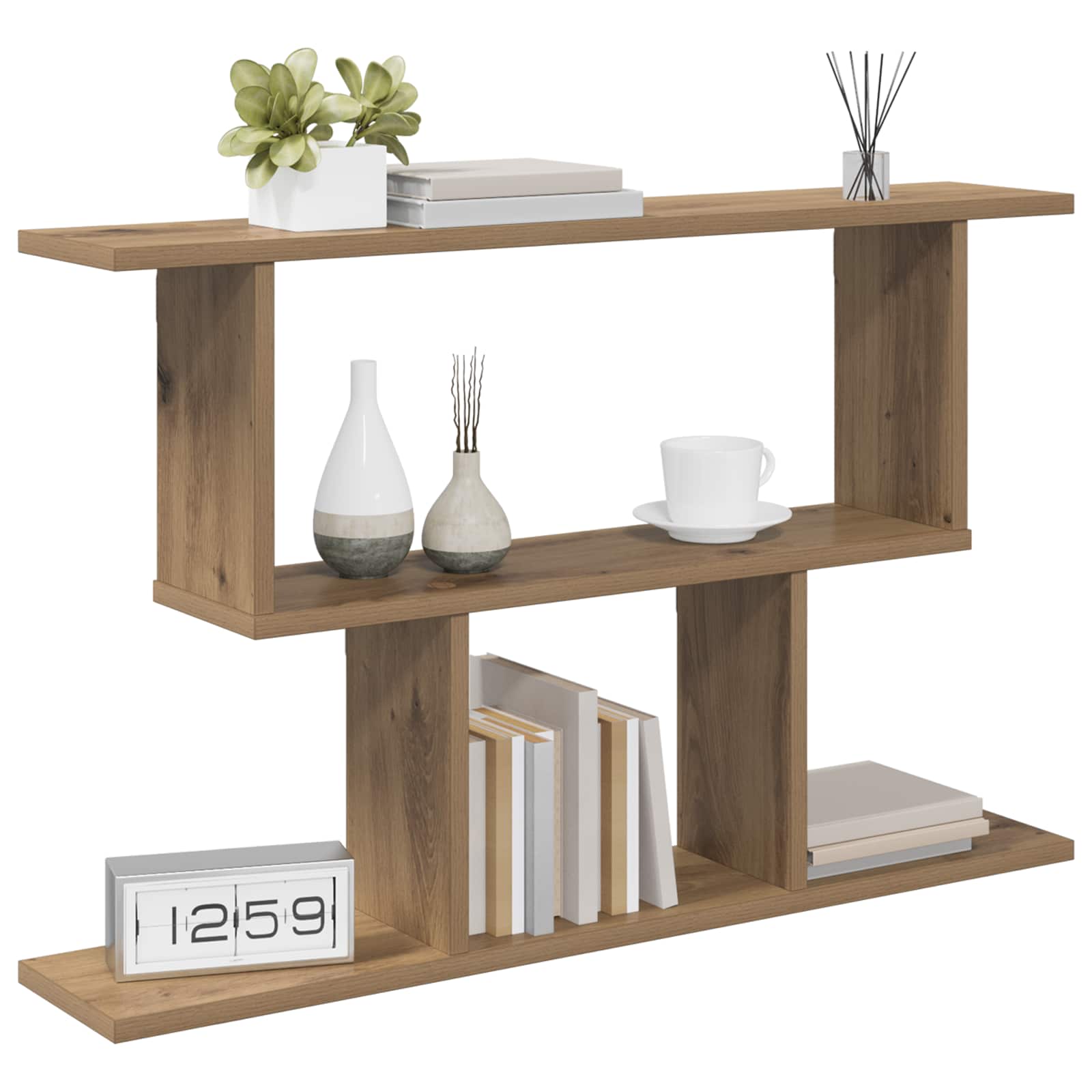 Wandregal Artisan-Eiche 80 x 15 x 50,5 cm Holzwerkstoff