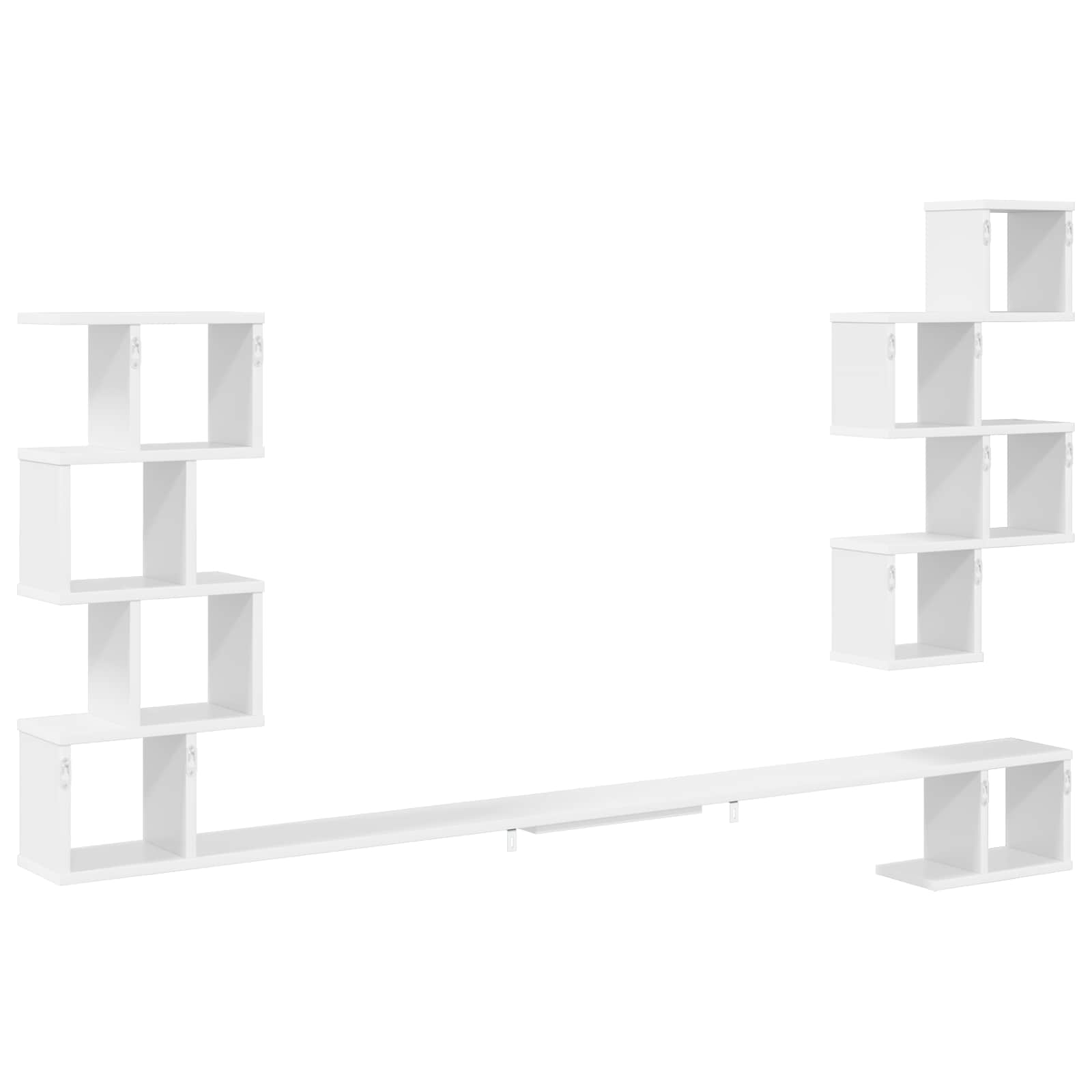 Wandmontiertes TV-Regal Weiß 180 x 15 x 94 cm Holzwerkstoff