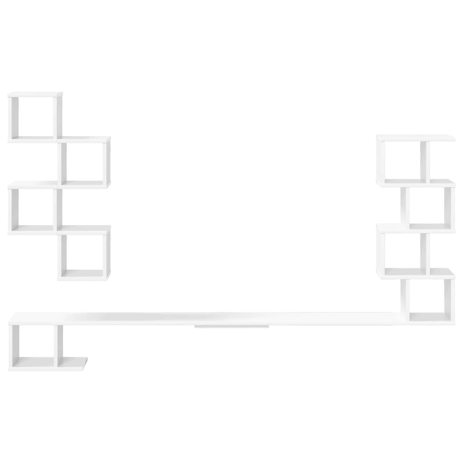 Wandmontiertes TV-Regal Weiß 180 x 15 x 94 cm Holzwerkstoff