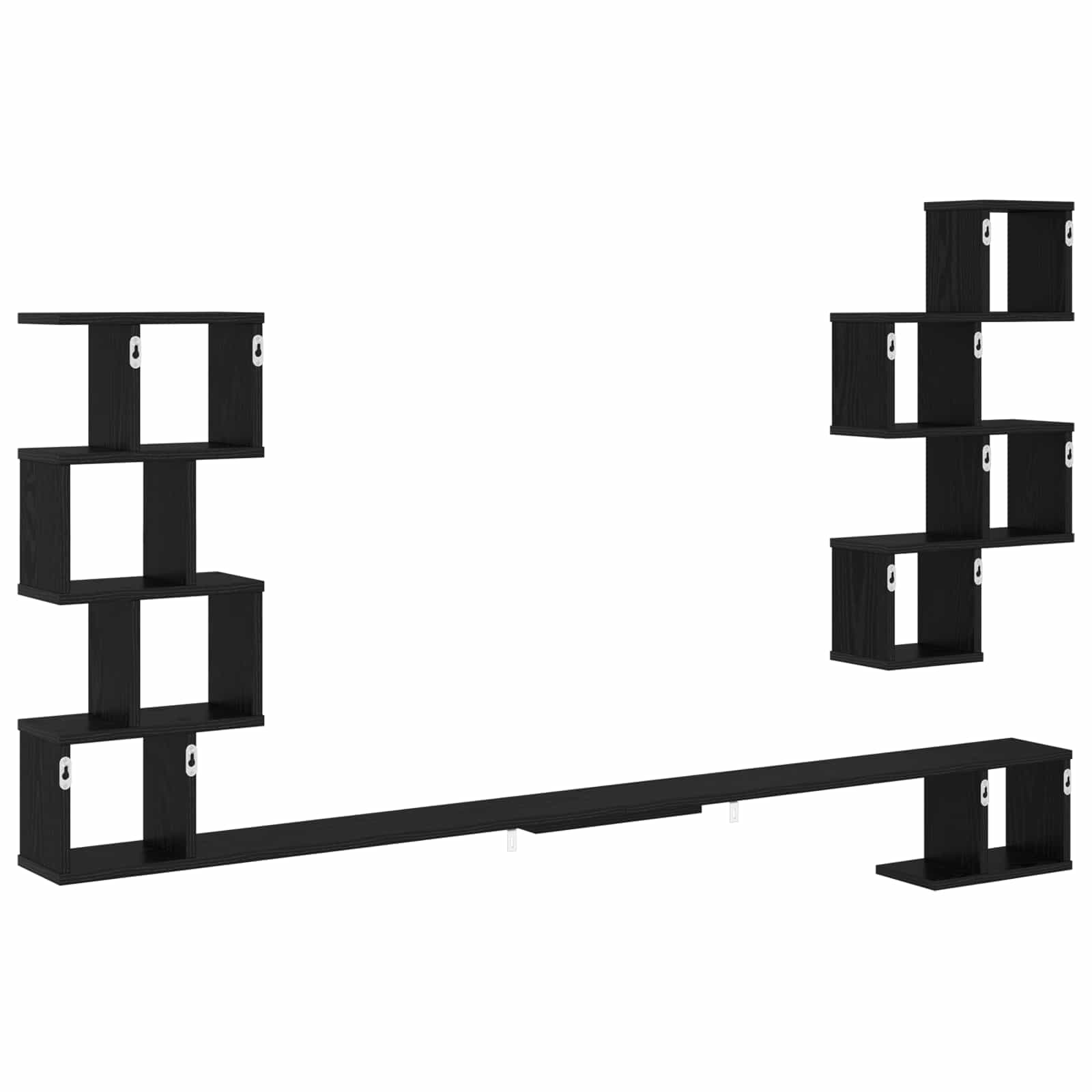 Wandmontiertes TV-Regal Schwarze Eiche 180 x 15 x 94 cm