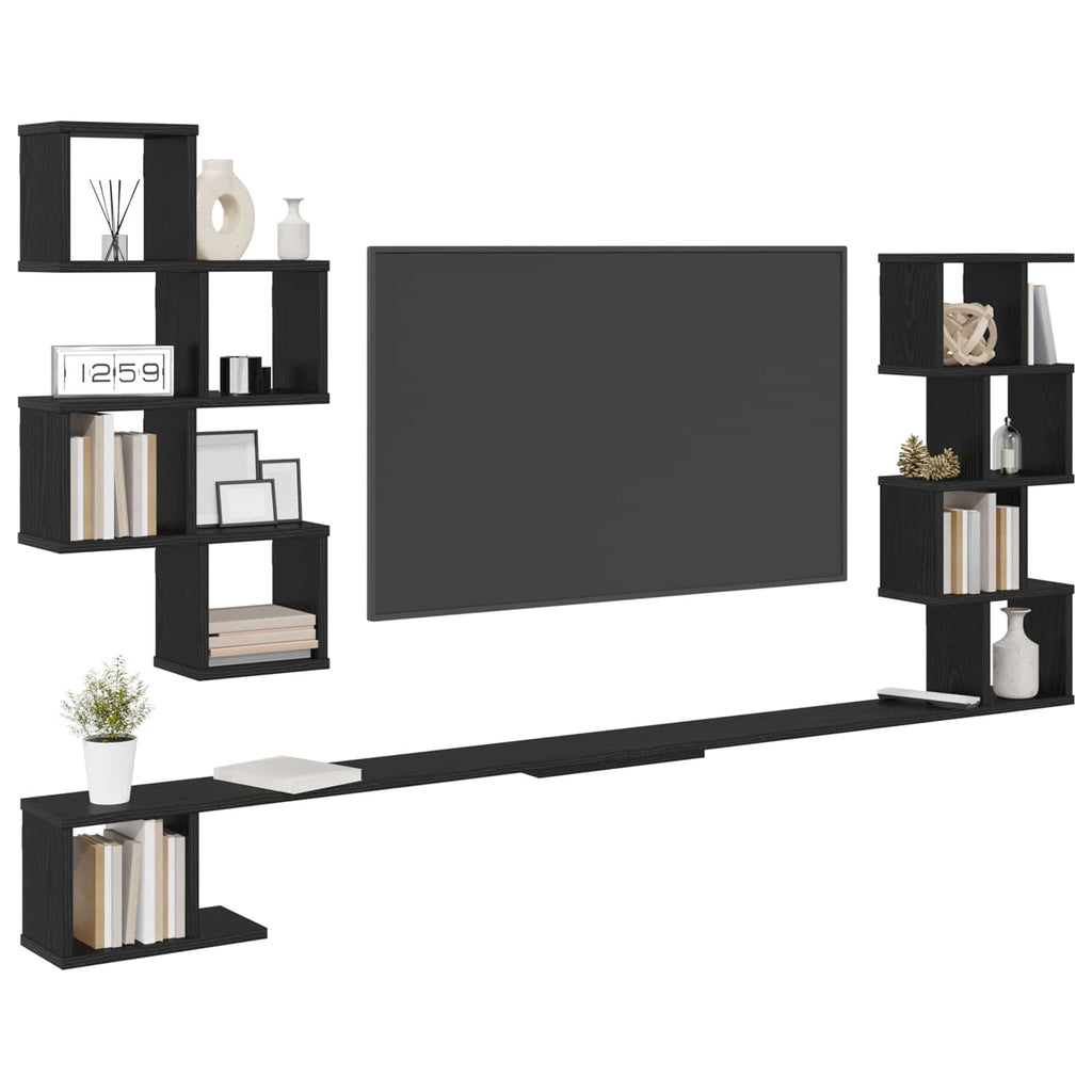 Wandmontiertes TV-Regal Schwarze Eiche 180 x 15 x 94 cm