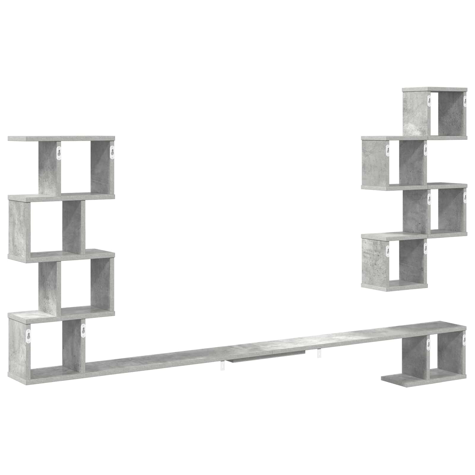 Wandmontiertes TV-Regal Betongrau 180 x 15 x 94 cm