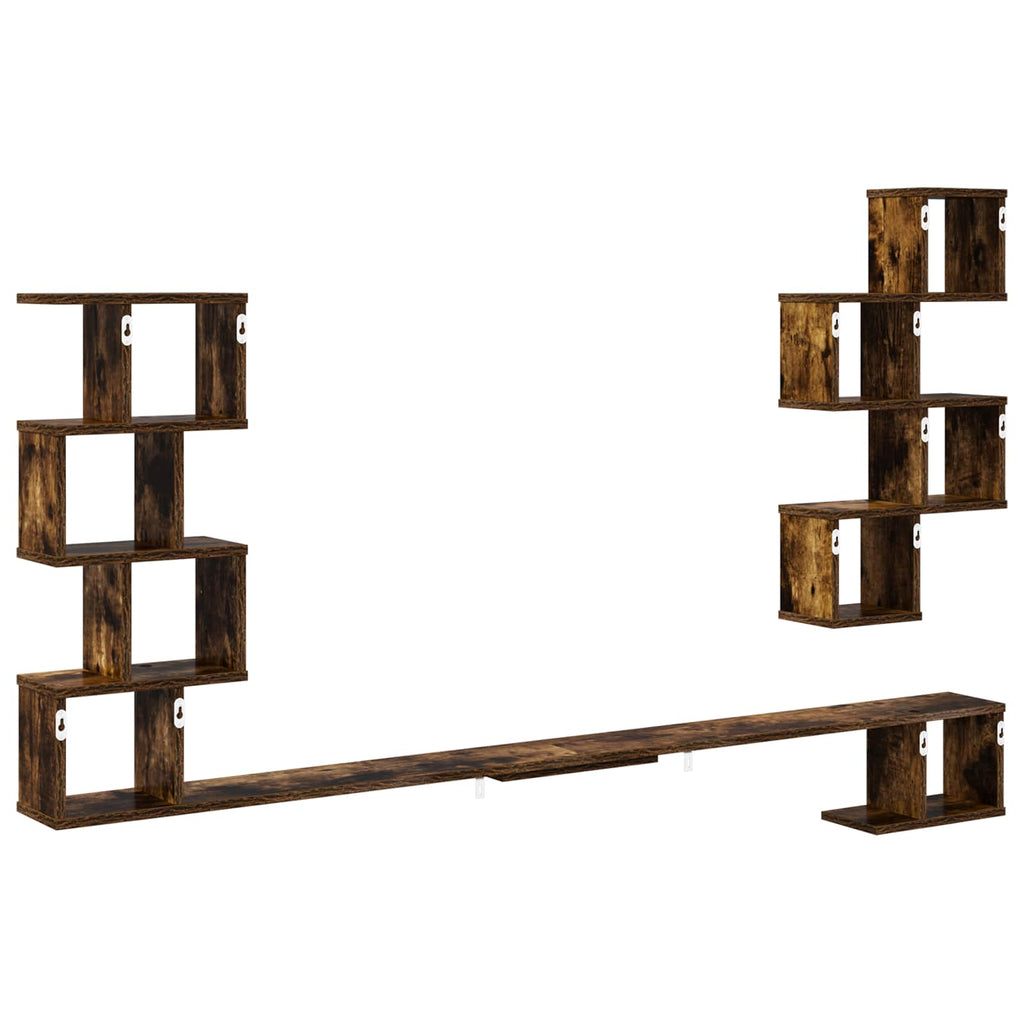 Wandmontiertes TV-Regal Raucheiche 180 x 15 x 94 cm