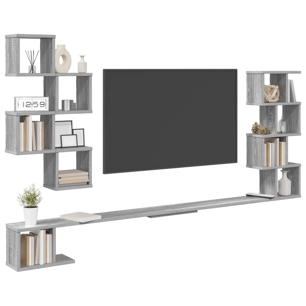 Wandmontiertes TV-Regal Sonoma-Grau 180 x 15 x 94 cm